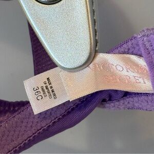 Vintage Victoria’s Secret Purple Satin Lace Bra 36C Y2K 90s Lingerie